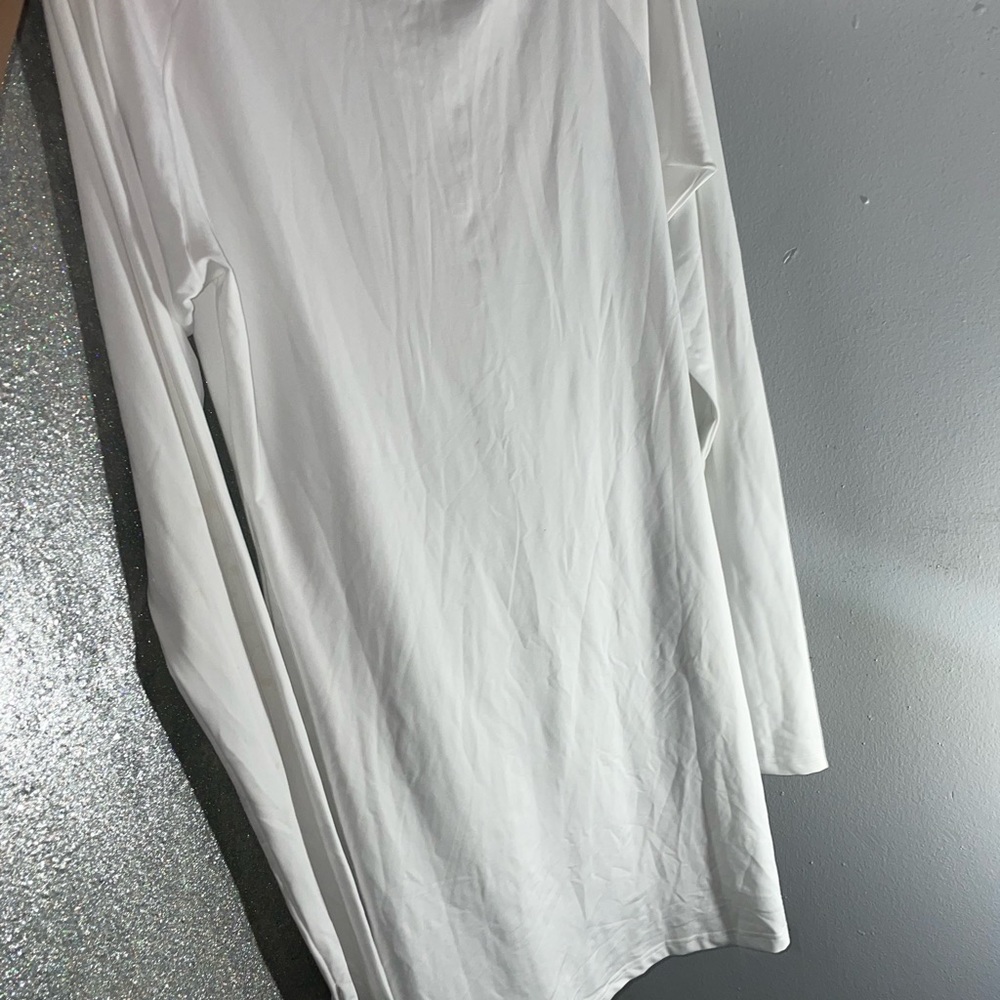 White quarter zip dress